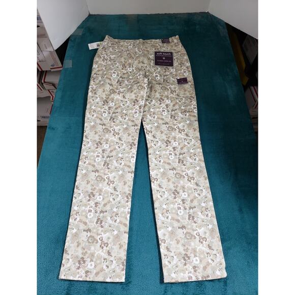 Gloria Vanderbilt Jeans Size 4 Petite Women Beige Stretch Mid Rise Straight NWT - Picture 13 of 16